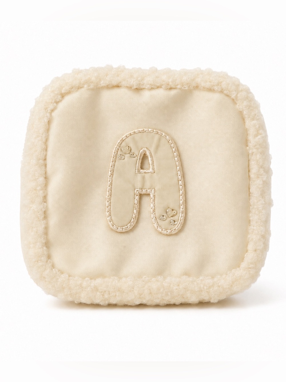 Stoney Clover Lane Cream Sherpa Mini Pouch with A Patch